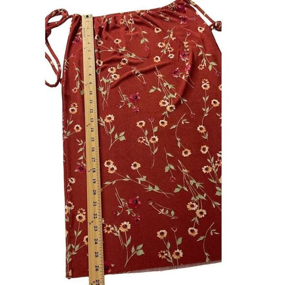 Danielle Bernstein By WeWoreWhat Roses And Daisies Pull On Tie Skirt Medium New - Picture 4 of 12